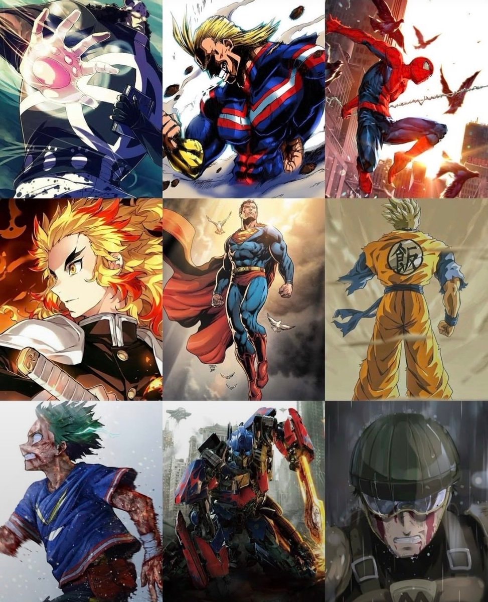 Anime and comic heroes collage Anime and comic heroes collage