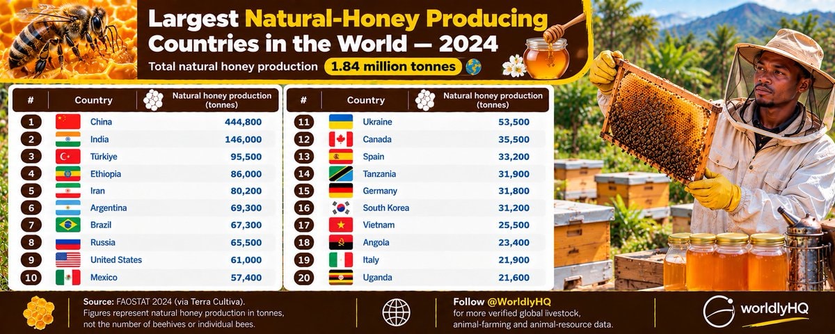 2024 Natural Honey Production By Country