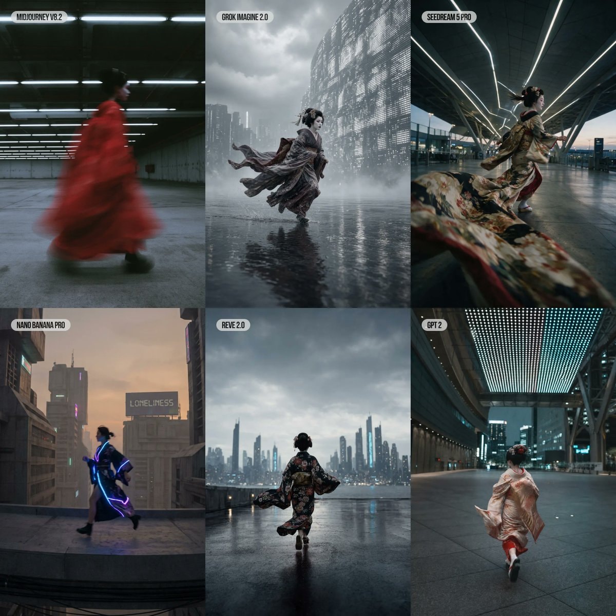 Six AI Image Models Comparison