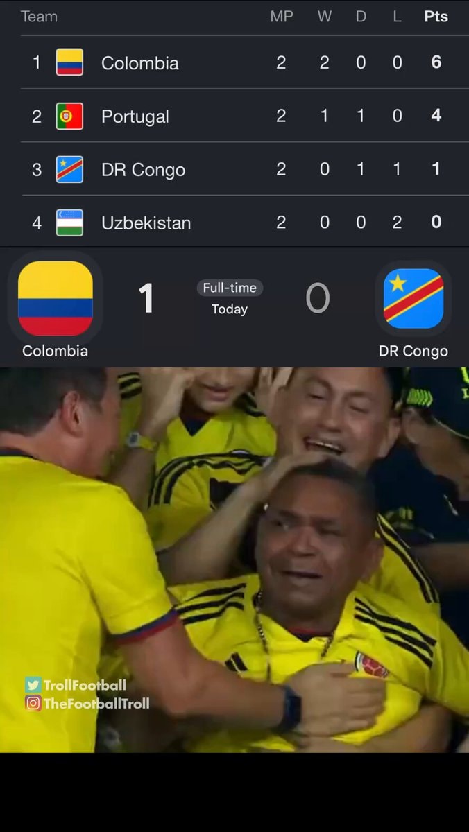 Colombia win celebration