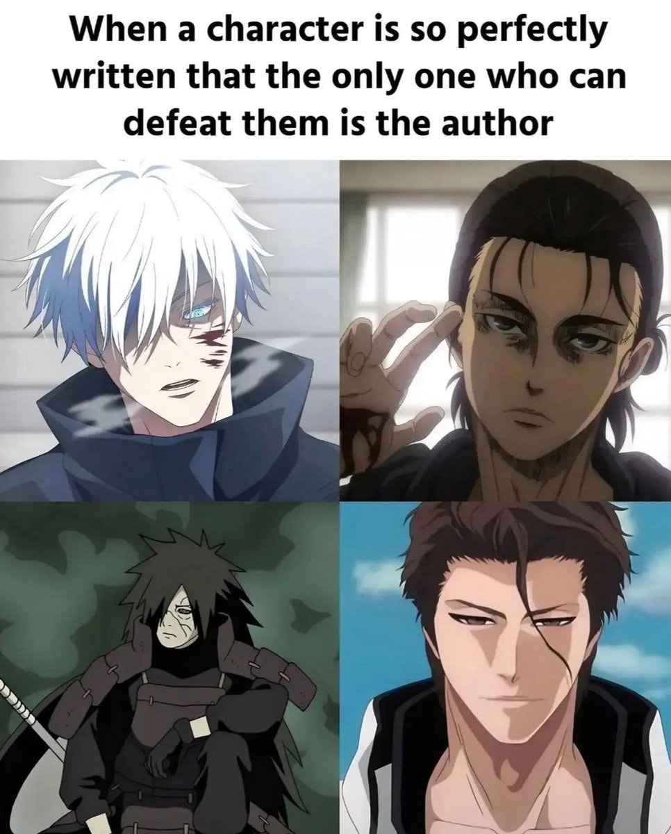 Gojo Satoru Eren Yeager Madara Uchiha Sosuke Aizen