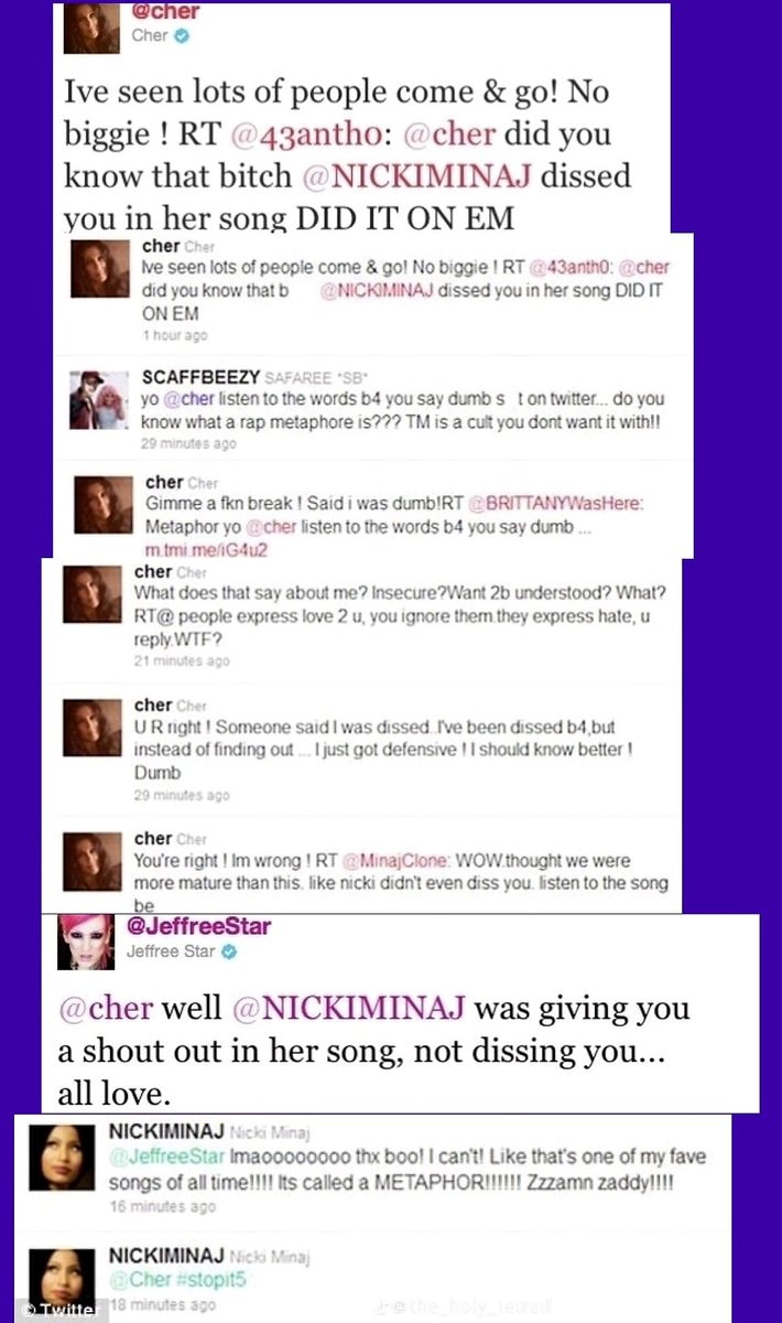 Cher Nicki Minaj Did It On Em lyric mixup Cher Nicki Minaj Did It On Em lyric mixup