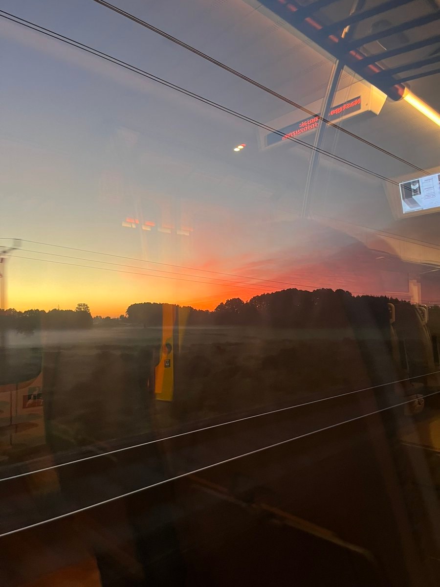 sunset from train window