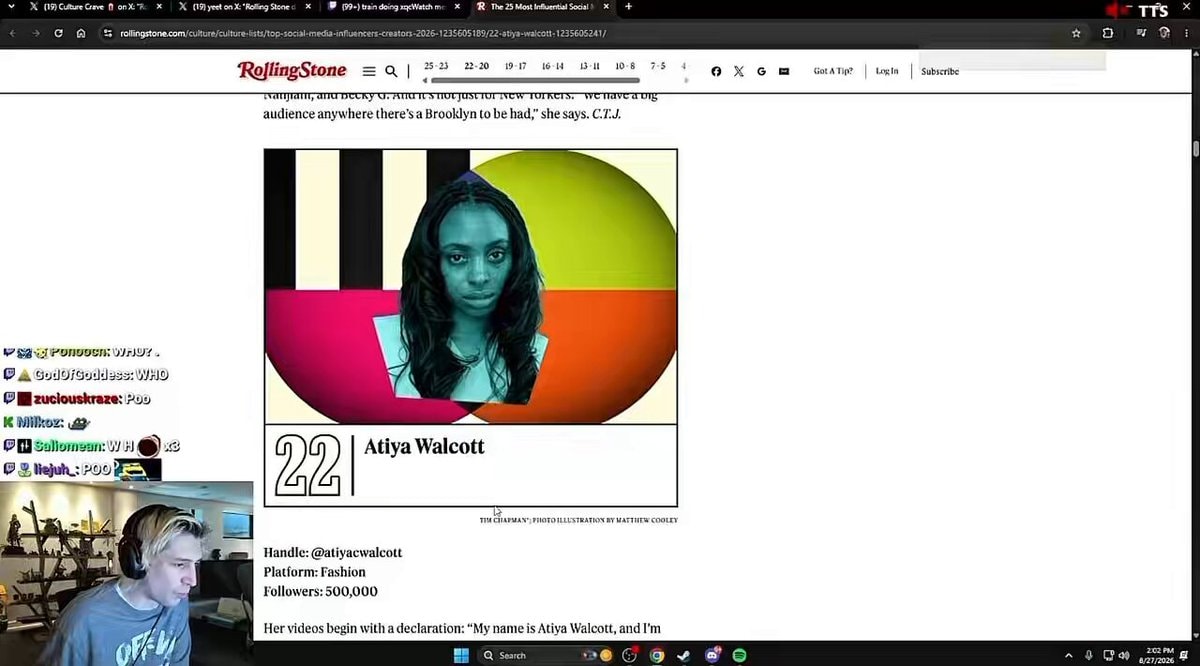 Atiya Walcott Rolling Stone list