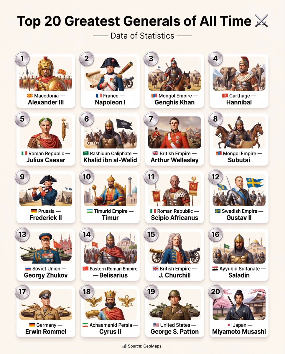 Top 20 Greatest Generals