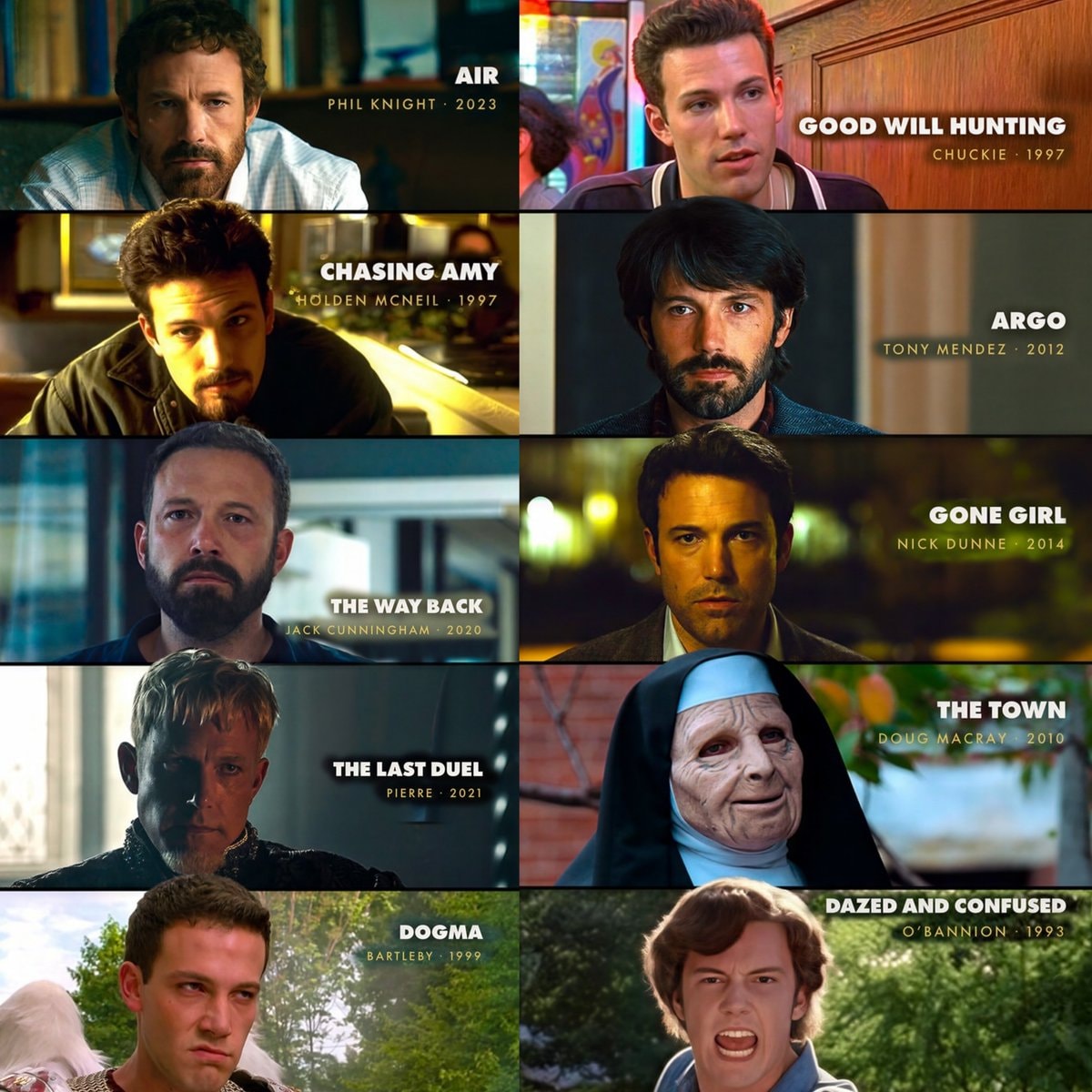 Ben Affleck filmography collage