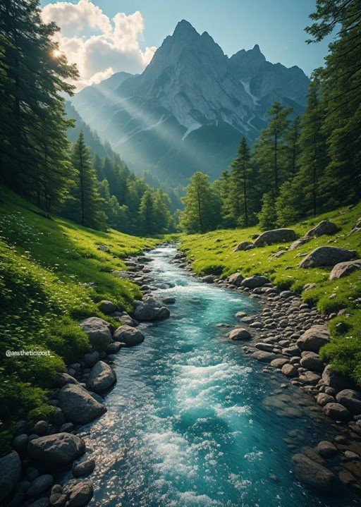mountain landscape with river
