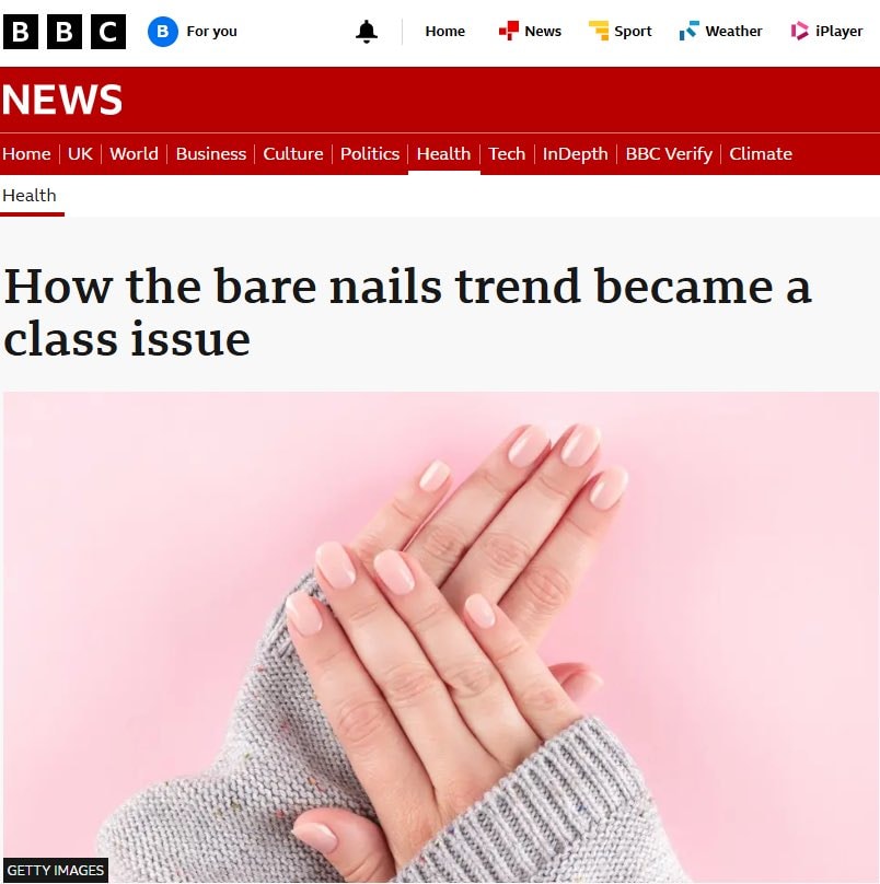 BBC bare nails trend class issue