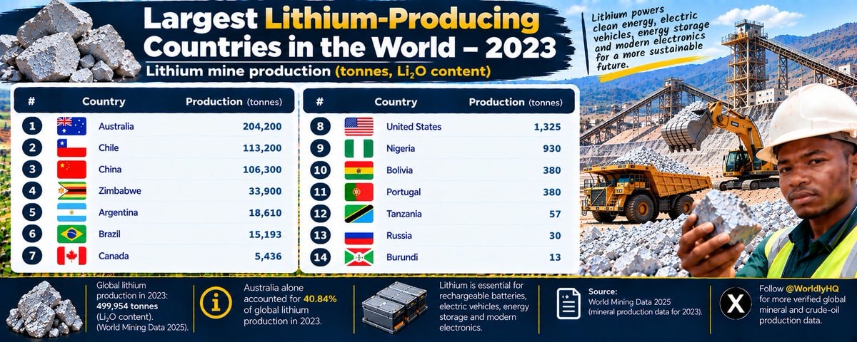 Largest Lithium-Producing Countries 2023