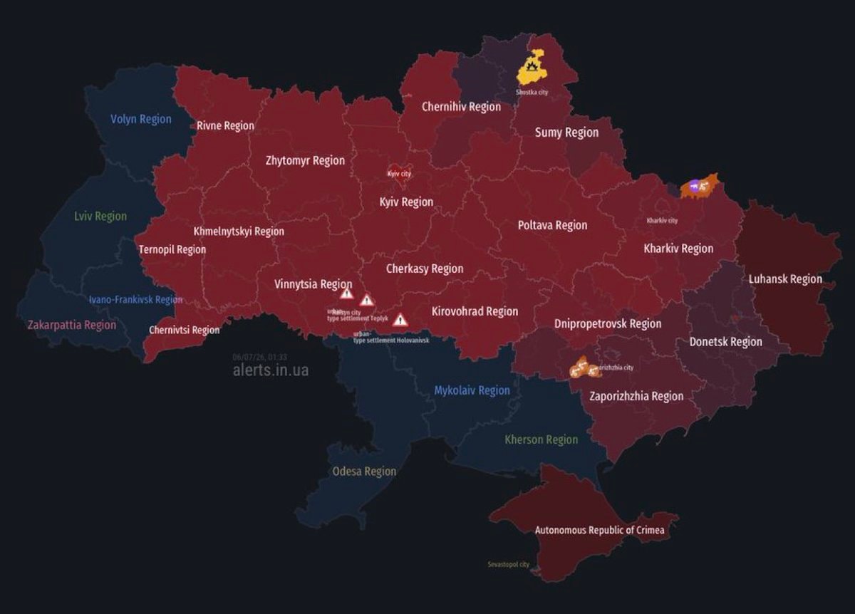 Ukraine air raid alerts