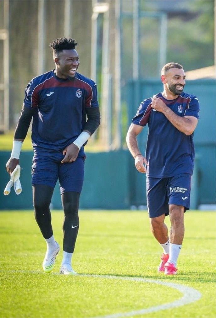 Onana and Salah training moment