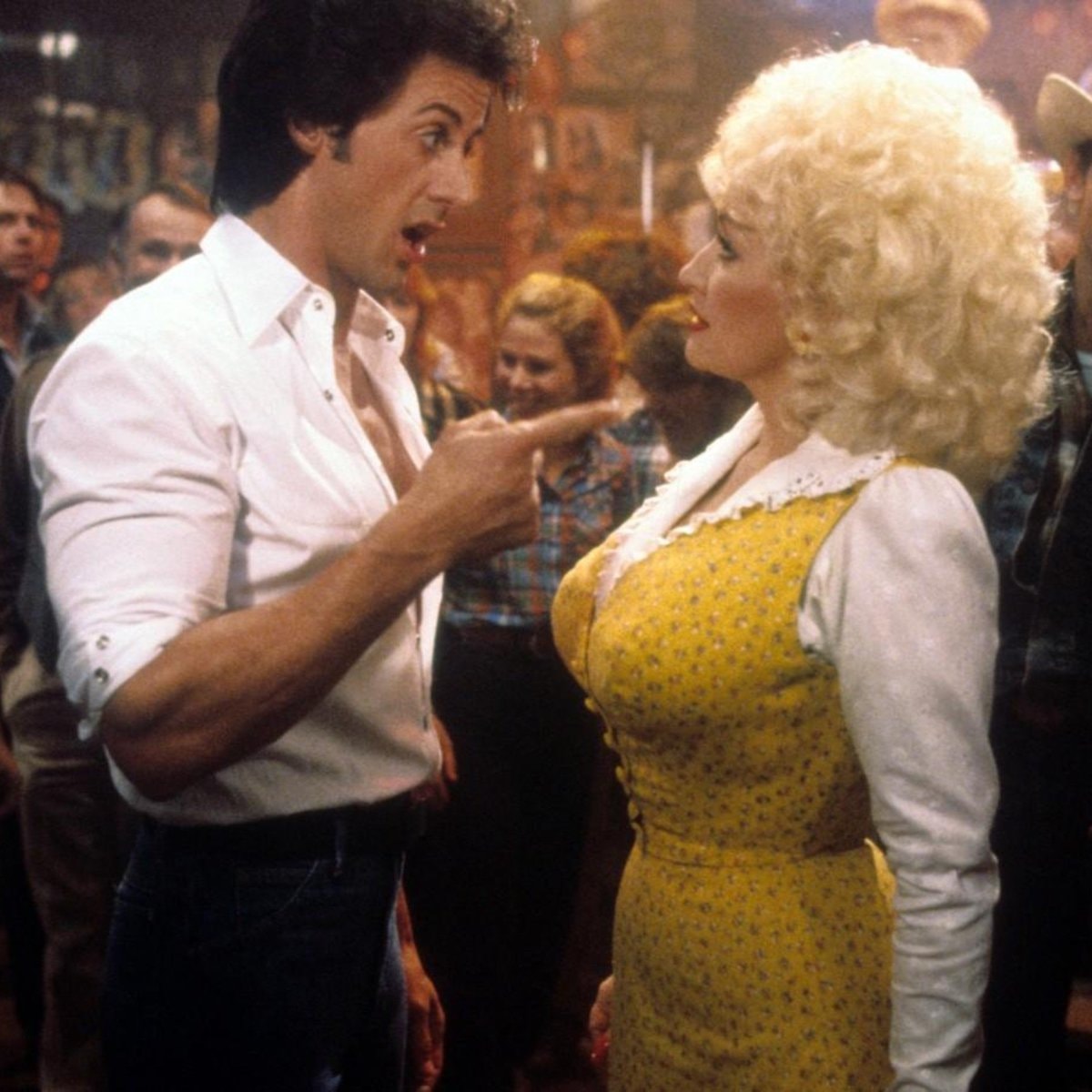 Dolly Parton Sylvester Stallone homeless man shawl Rhinestone (photo 2 of 2)
