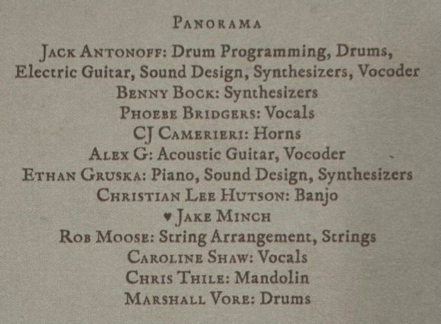 Phoebe Bridgers PANORAMA credits (photo 2 of 2)