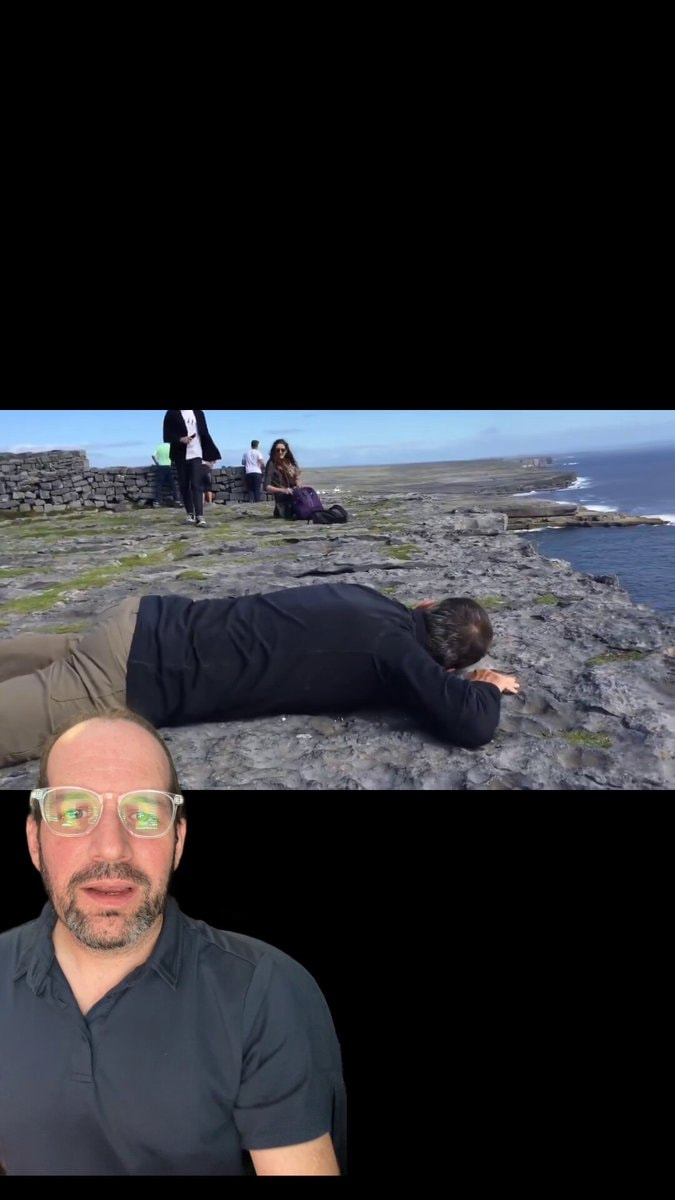American man overcomes fear of heights in Ireland American man overcomes fear of heights in Ireland