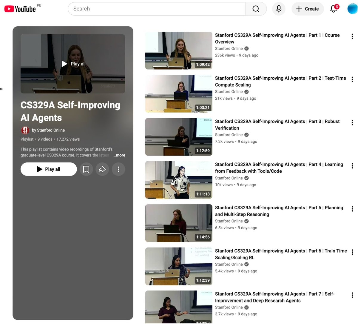 Stanford CS329A Self-Improving AI Agents