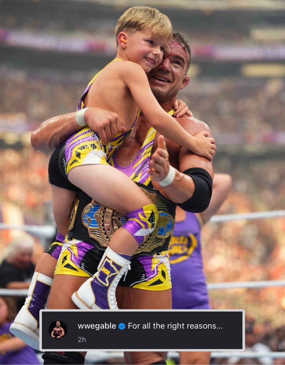 Chad Gable with young fan in ring Chad Gable with young fan in ring