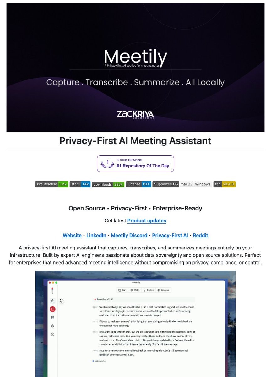 Meetily open-source local meeting assistant