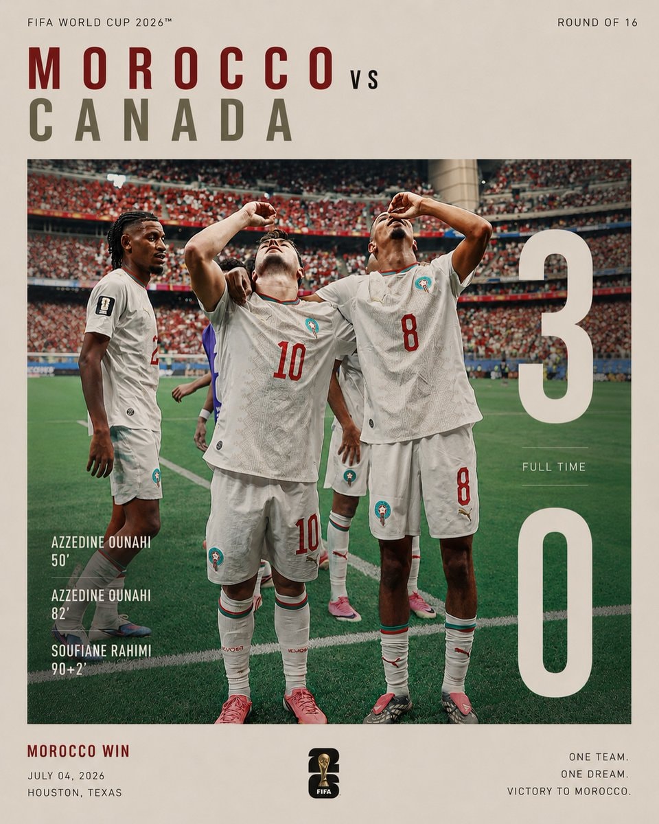 Morocco vs Canada Round of 16 2026