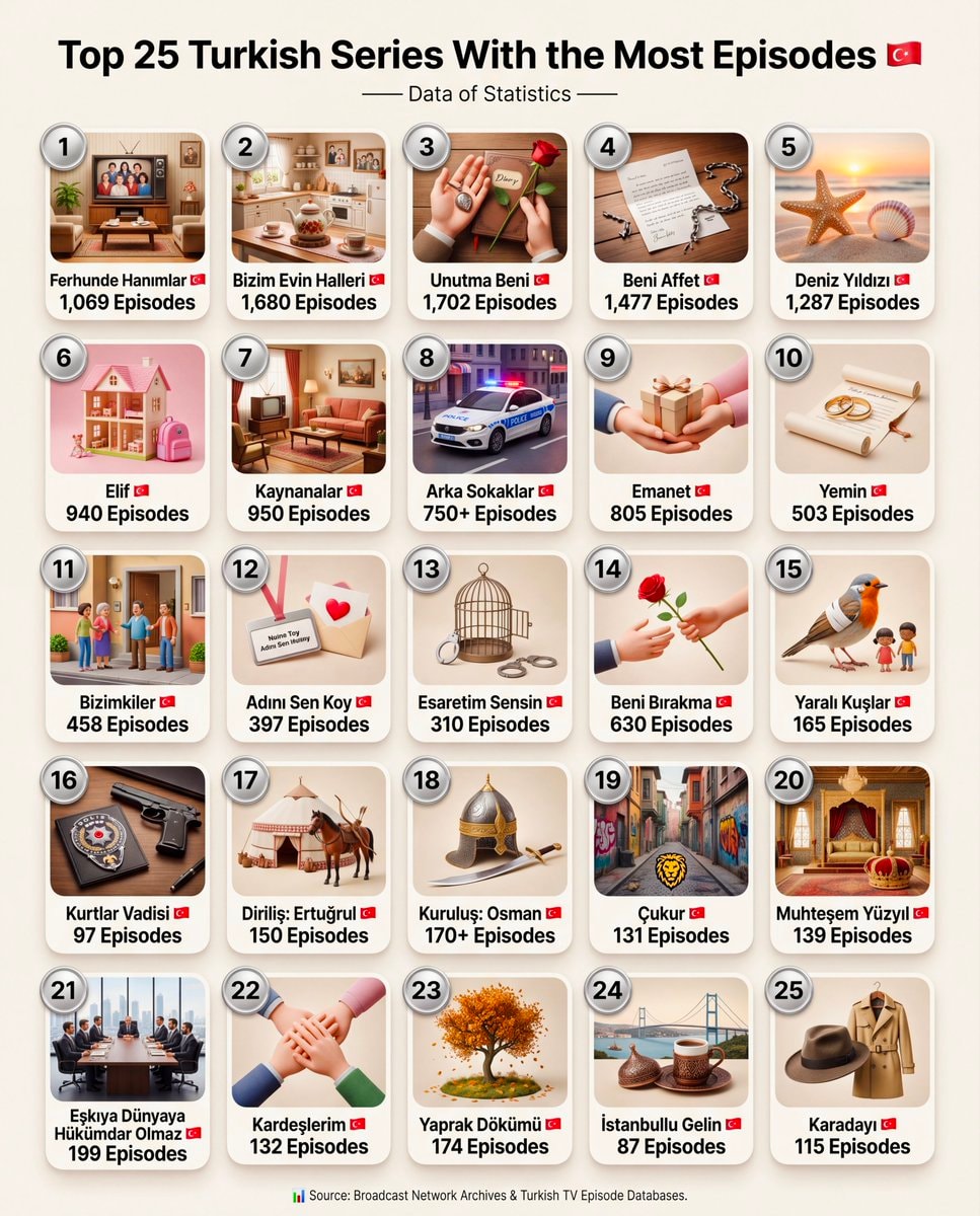 Top 25 Turkish Series With Most Episodes