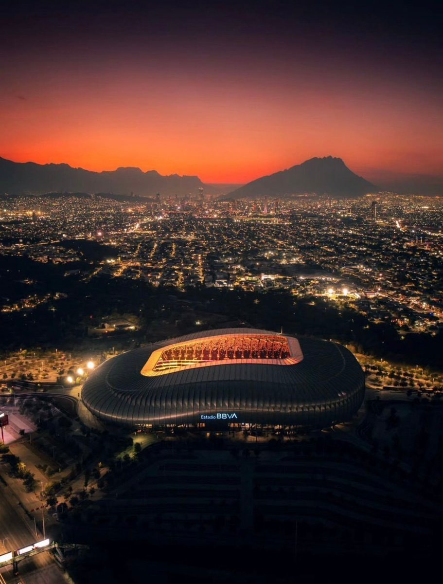 Estadio Monterrey at dusk