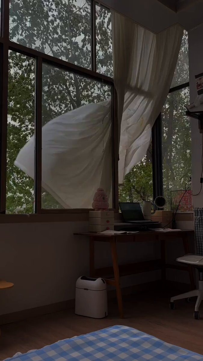 Cozy room on a rainy day