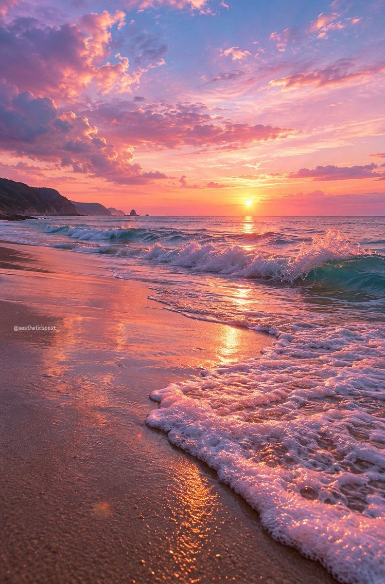 serene beach sunset vibes