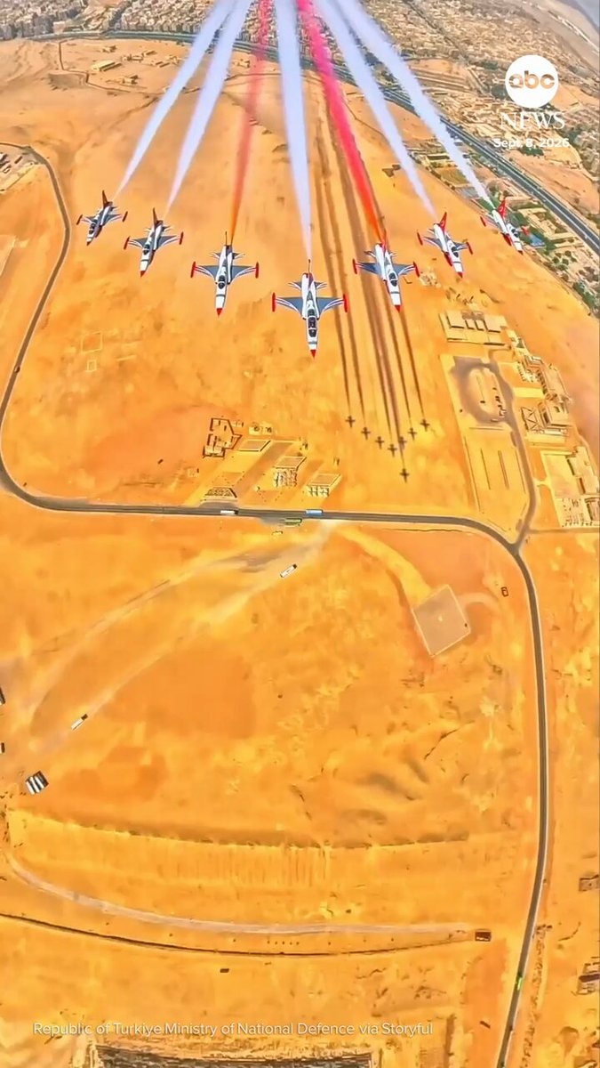 Turkish Air Force flyover Giza Pyramids