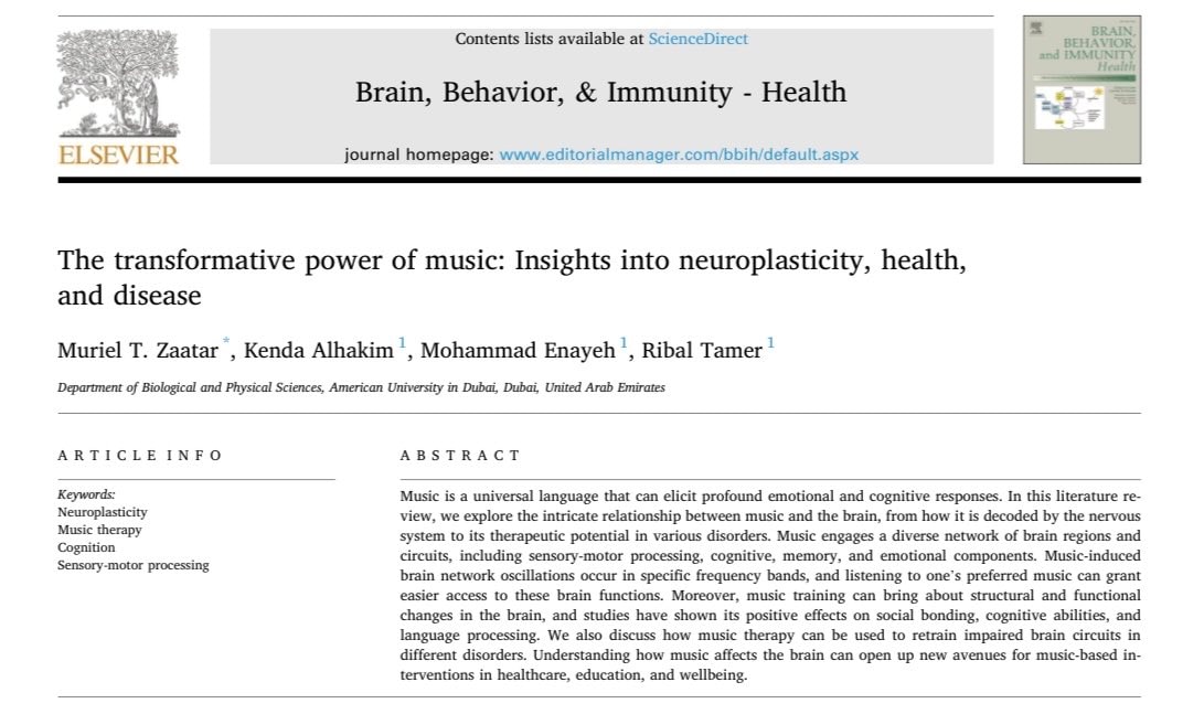 The transformative power of music: Insights into neuroplasticity, health, and disease The transformative power of music: Insights into neuroplasticity, health, and disease