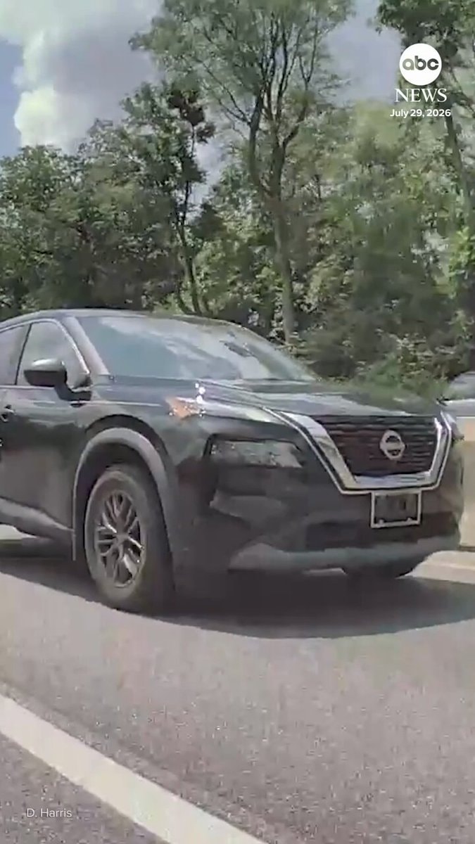 Tire hits SUV in Philadelphia dashcam