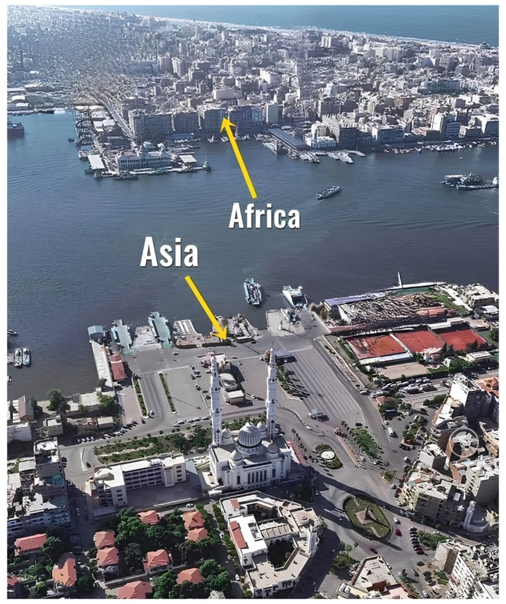 Suez Canal Egypt Africa Asia border