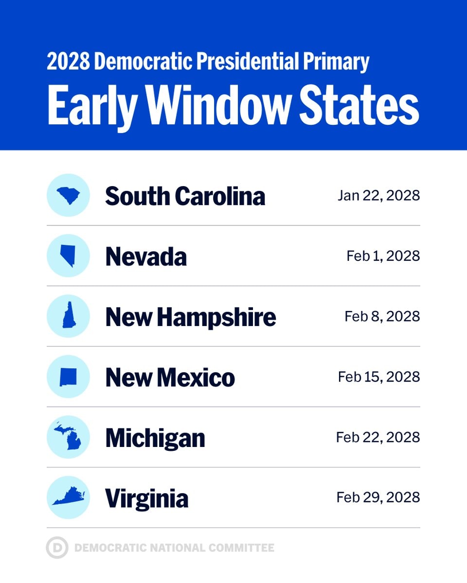Democrats approve 2028 primary early states (photo 2 of 2)