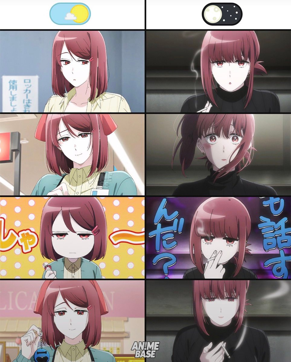 anime character day night comparison