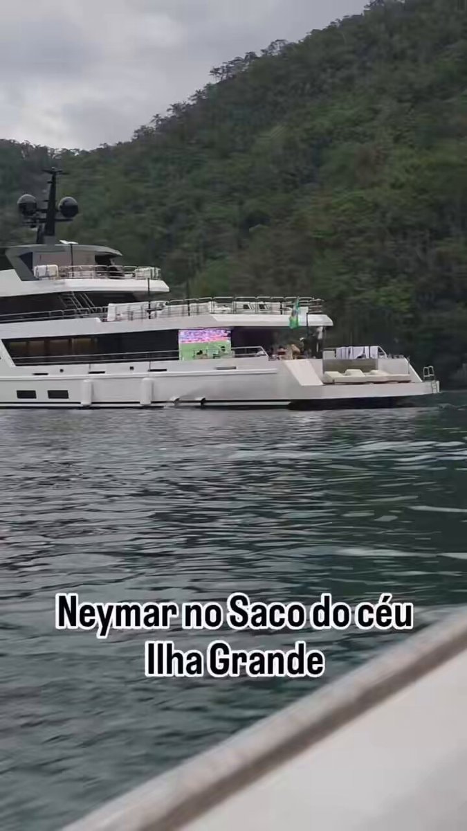 Neymar on new yacht