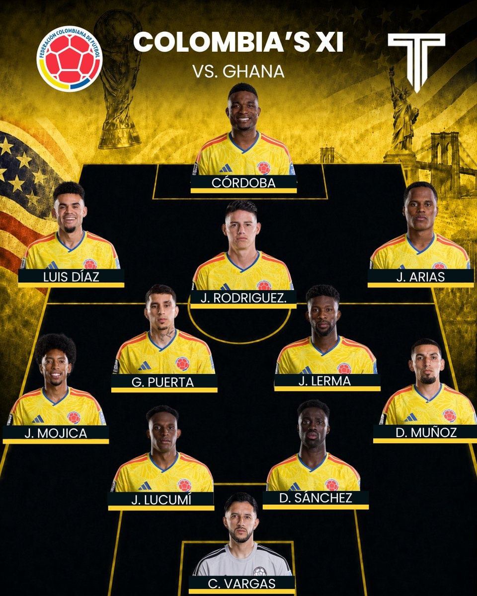 Colombia XI vs Ghana World Cup