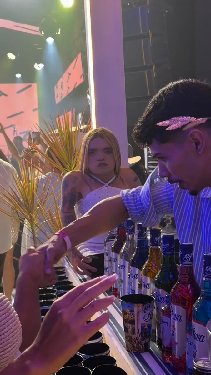 Almost satanic woman at club
