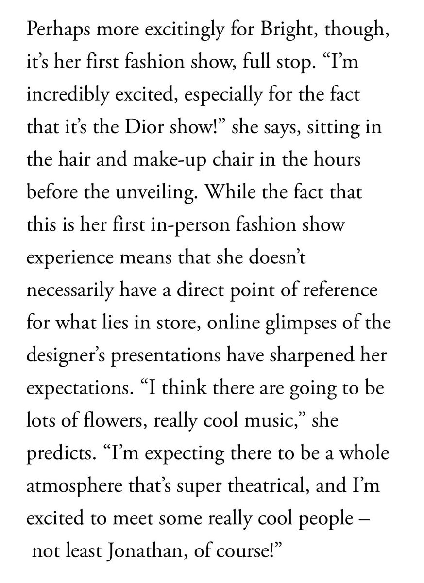 Ella Bright Dior fashion show British Vogue (photo 2 of 4)