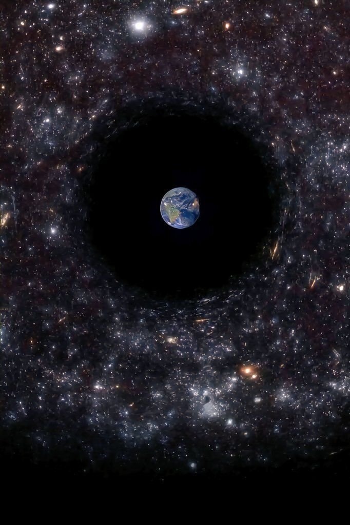 Earth at center of cosmic void
