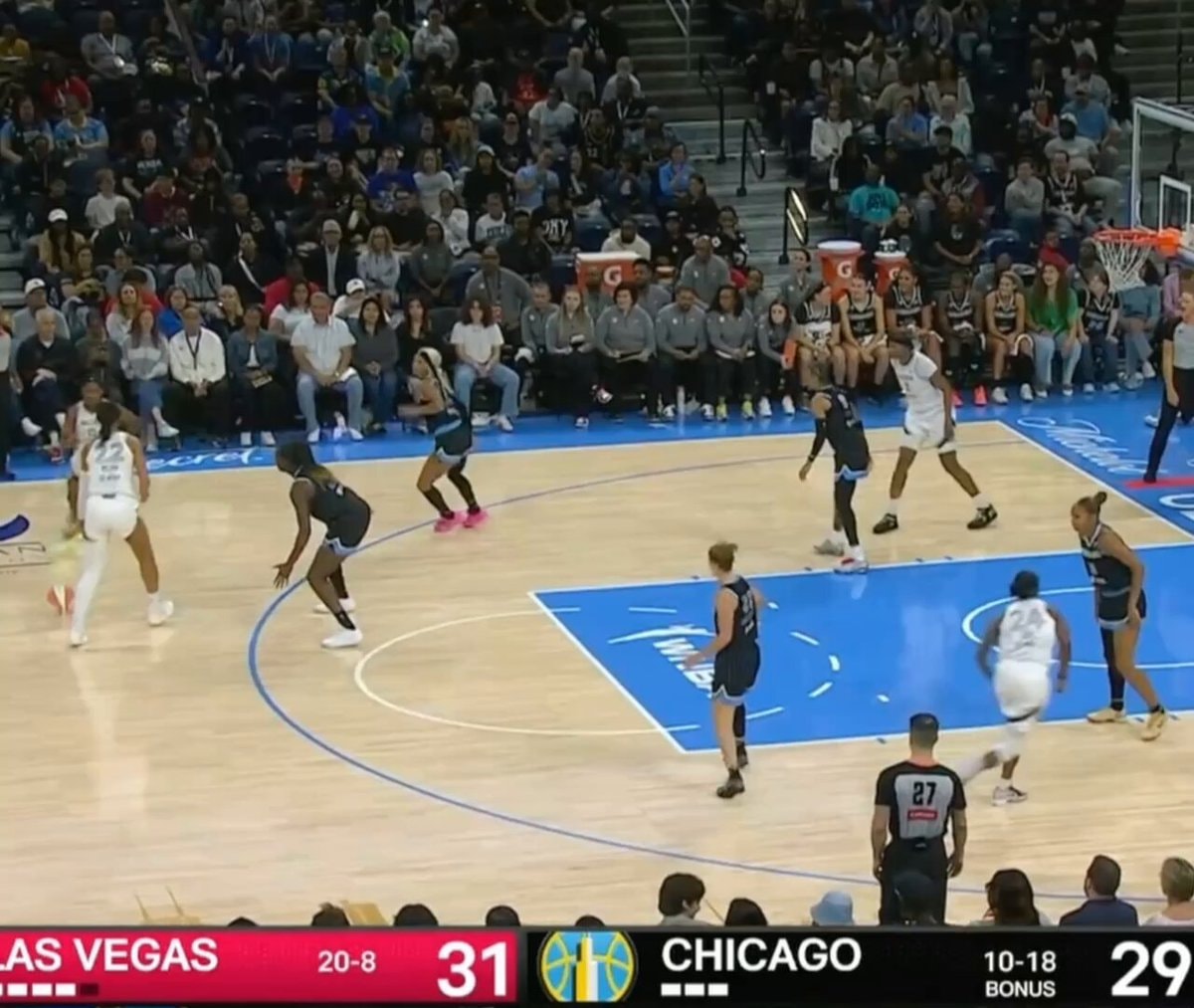Jackie Young stepback triple