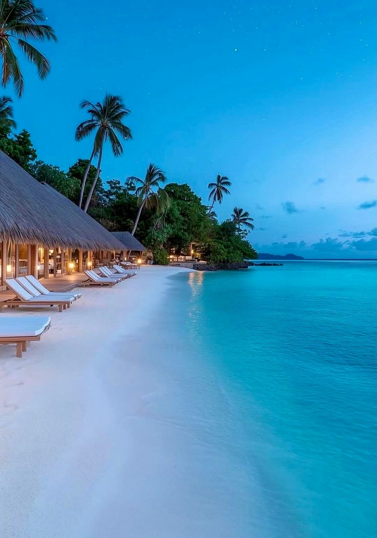 tropical beach at twilight
