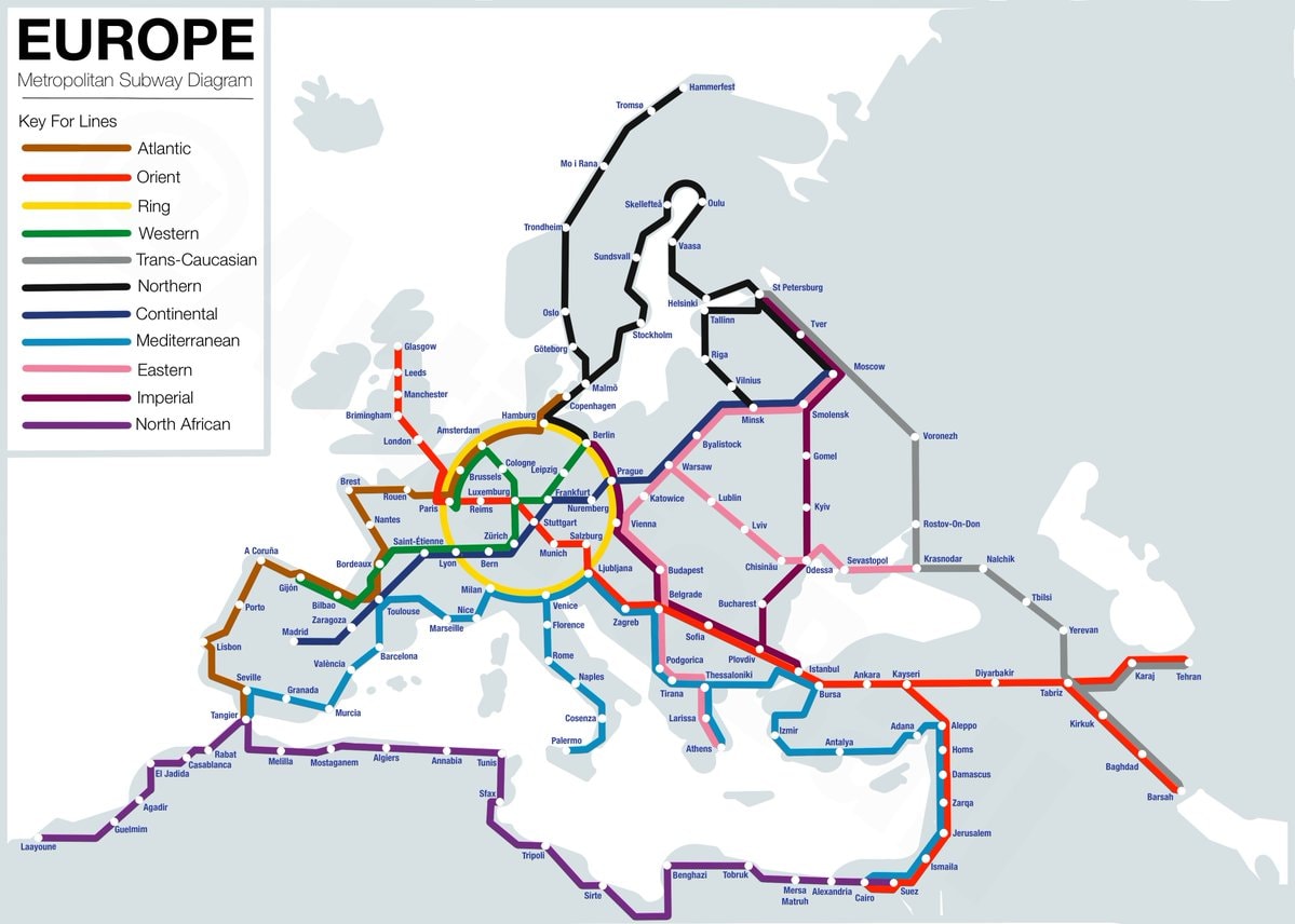 Europe subway diagram Europe subway diagram