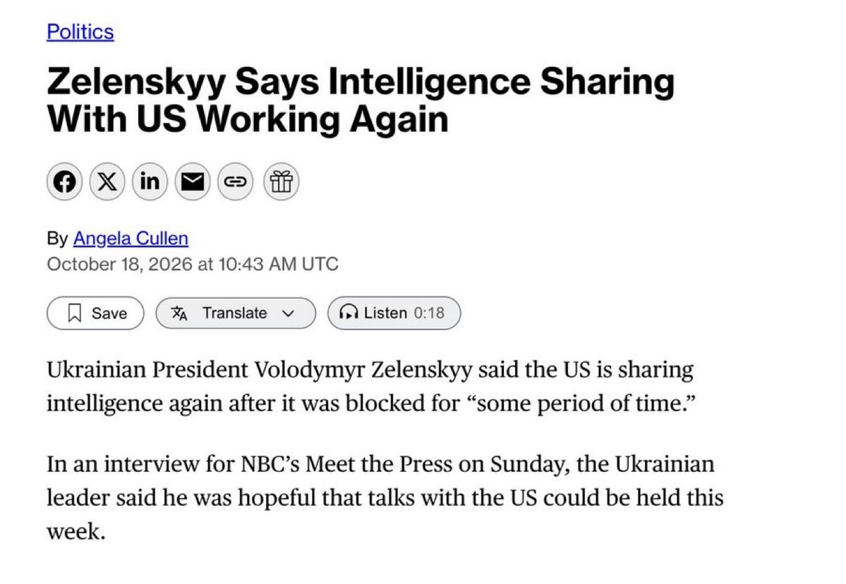 Zelenskyy says US intelligence sharing resumes