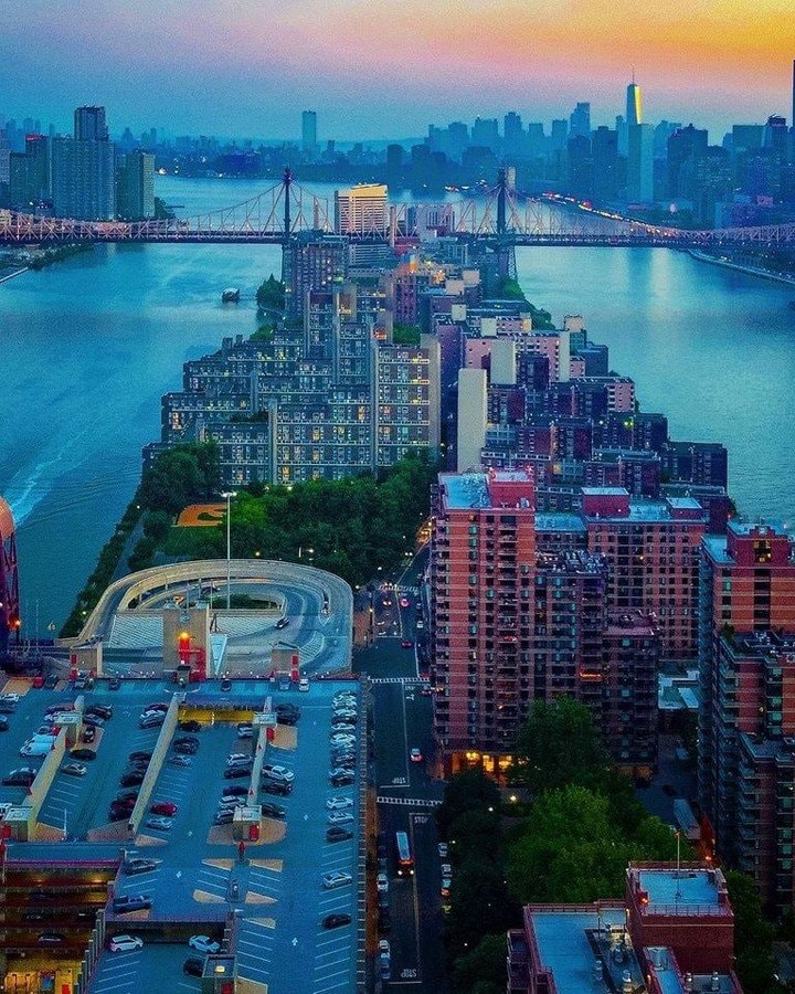 New York City at dusk