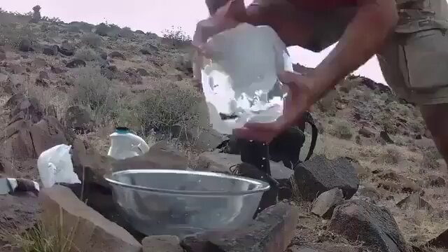 Ice water in desert heat