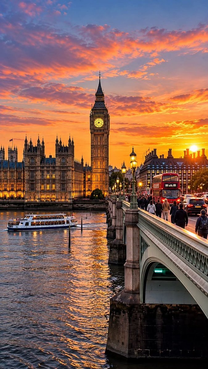 City of London at sunset