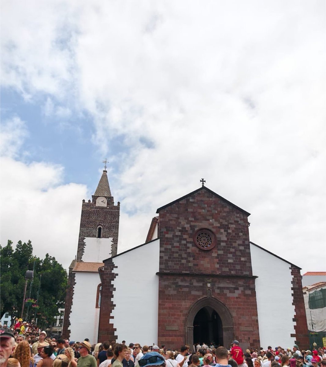 Ronaldo wedding crowd Wooden Cathedral Madeira