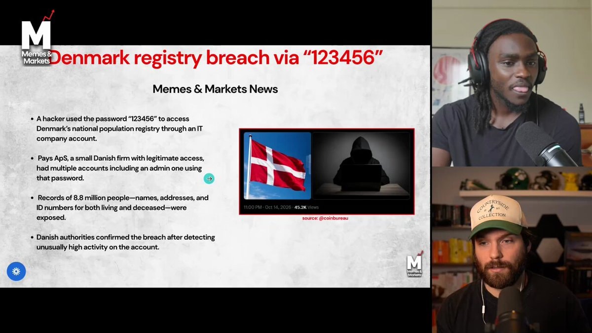 Denmark registry breach via 123456