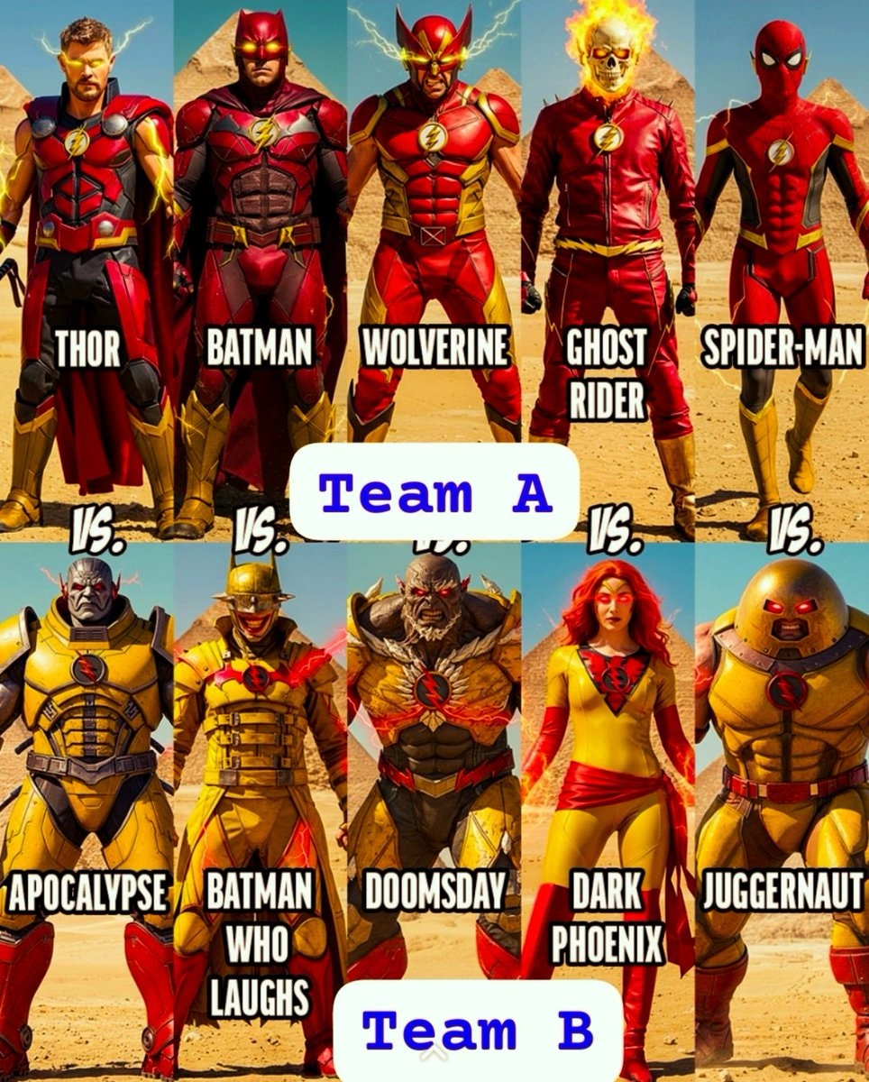 Team A vs Team B comic showdown