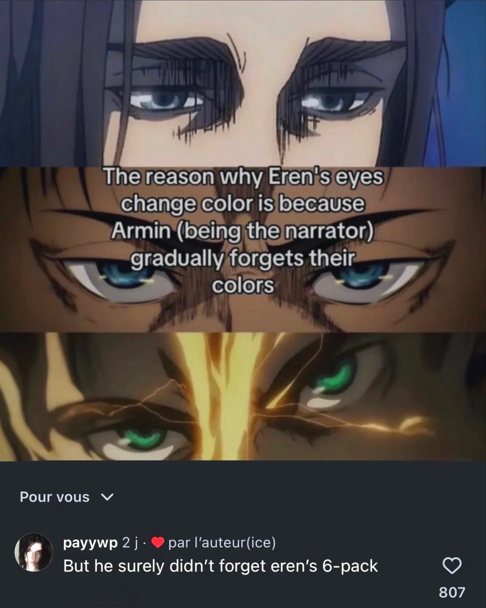 Eren Armin eye color theory