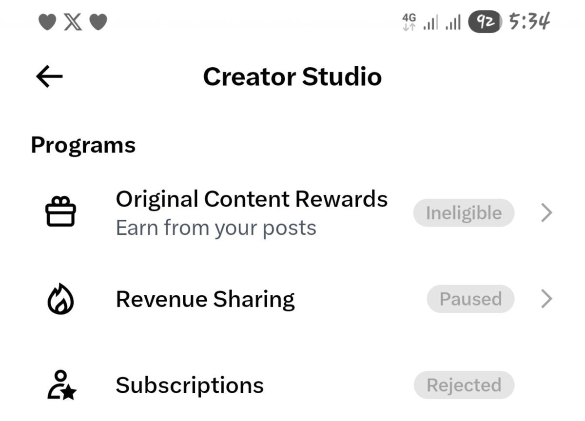 YouTube Creator Studio monetization status