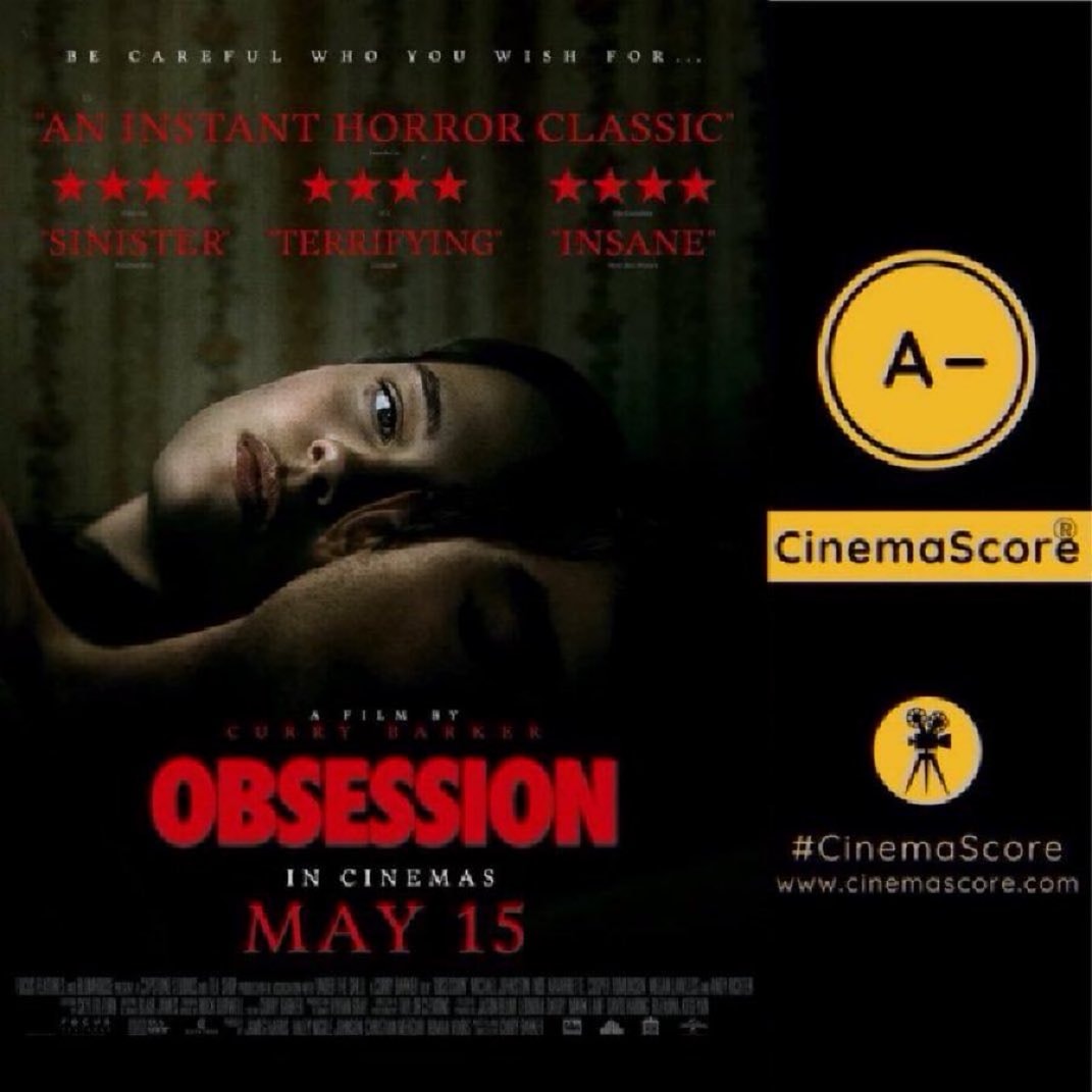 Obsession movie poster A- CinemaScore